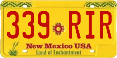NM license plate 339RIR