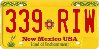 NM license plate 339RIW