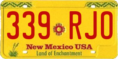 NM license plate 339RJO