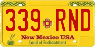 NM license plate 339RND