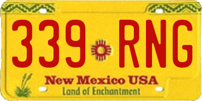 NM license plate 339RNG
