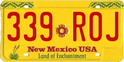 NM license plate 339ROJ