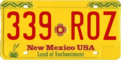 NM license plate 339ROZ