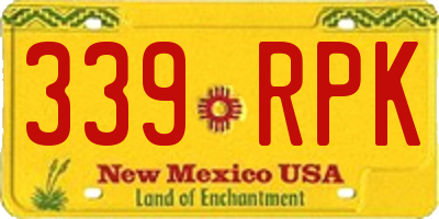 NM license plate 339RPK
