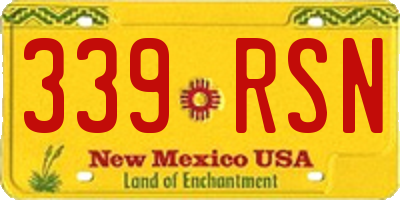 NM license plate 339RSN