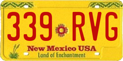 NM license plate 339RVG