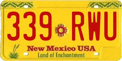 NM license plate 339RWU
