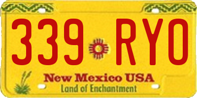 NM license plate 339RYO