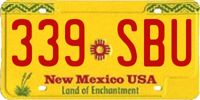 NM license plate 339SBU