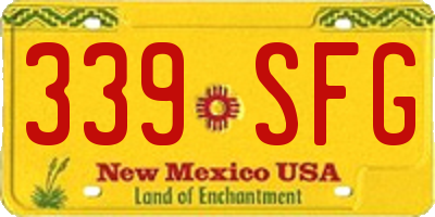 NM license plate 339SFG