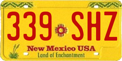 NM license plate 339SHZ