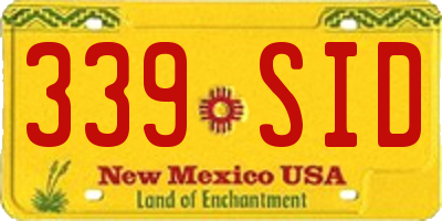NM license plate 339SID
