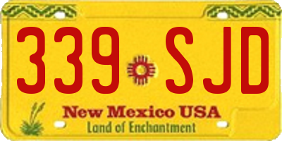 NM license plate 339SJD