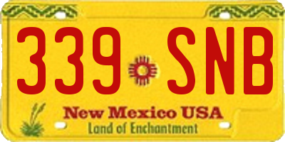 NM license plate 339SNB