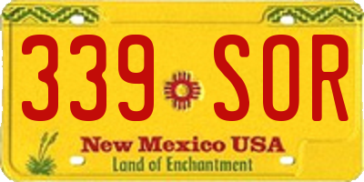 NM license plate 339SOR