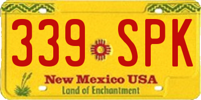 NM license plate 339SPK