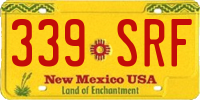 NM license plate 339SRF