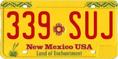 NM license plate 339SUJ