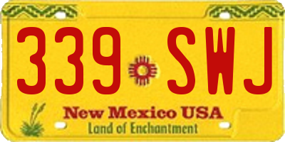 NM license plate 339SWJ