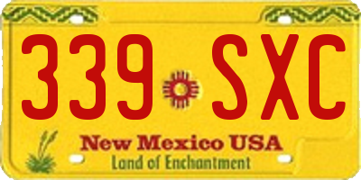 NM license plate 339SXC