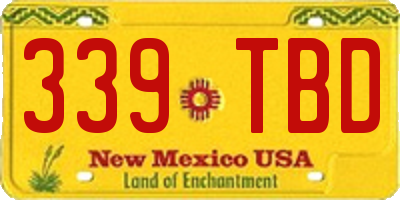 NM license plate 339TBD