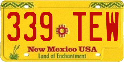 NM license plate 339TEW