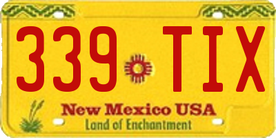 NM license plate 339TIX