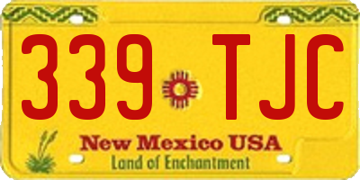 NM license plate 339TJC