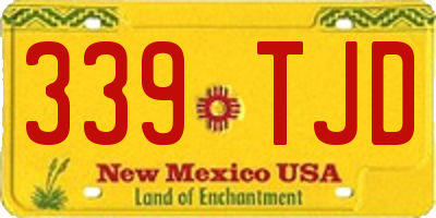 NM license plate 339TJD