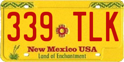 NM license plate 339TLK