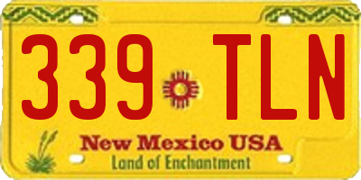 NM license plate 339TLN