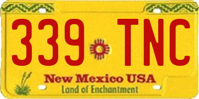 NM license plate 339TNC