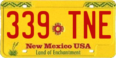NM license plate 339TNE