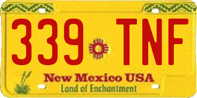 NM license plate 339TNF