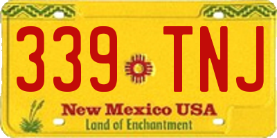 NM license plate 339TNJ