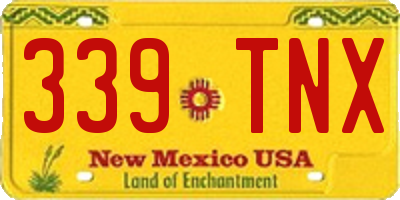 NM license plate 339TNX