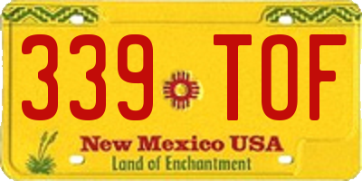 NM license plate 339TOF