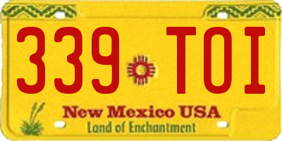 NM license plate 339TOI