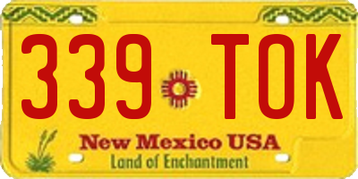 NM license plate 339TOK