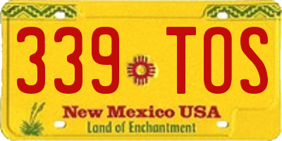 NM license plate 339TOS