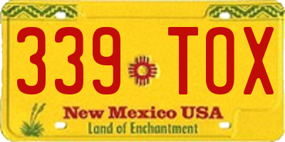 NM license plate 339TOX