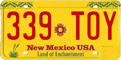 NM license plate 339TOY