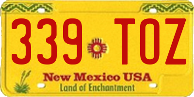 NM license plate 339TOZ