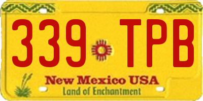 NM license plate 339TPB
