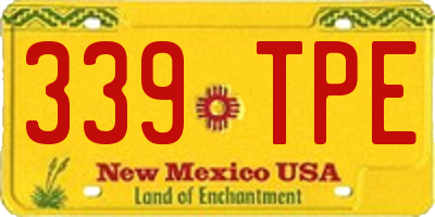 NM license plate 339TPE