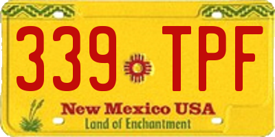 NM license plate 339TPF