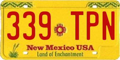 NM license plate 339TPN