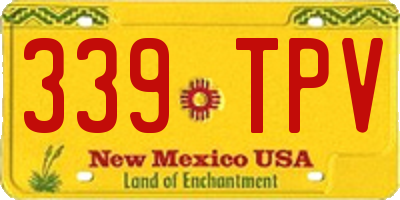 NM license plate 339TPV