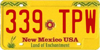 NM license plate 339TPW