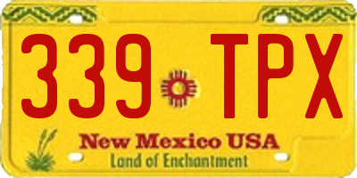 NM license plate 339TPX